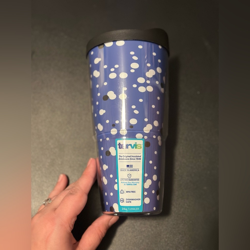 Tervis Blue and White Speckled Tumbler